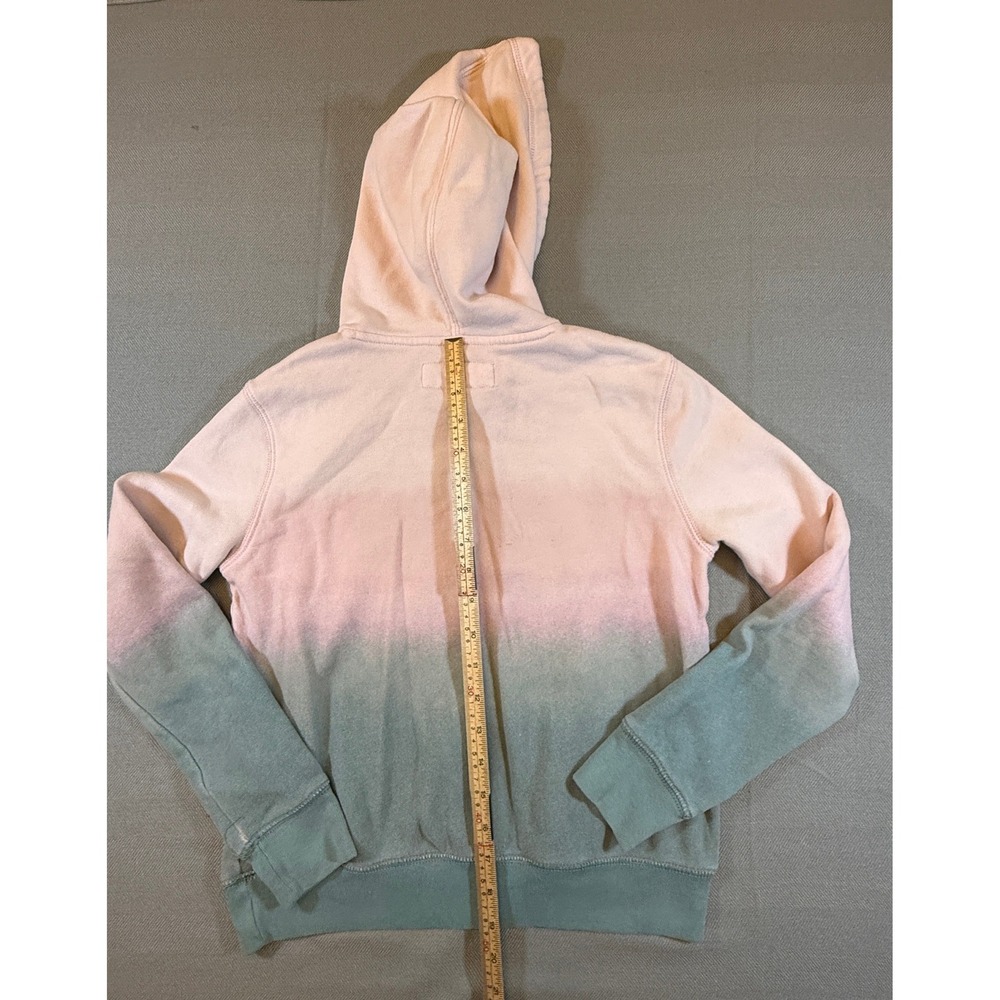 Abercrombie Kids Pink Teal Ombre Logo Pullover Hoodie Sweatshirt Size 11/12 - Picture 5 of 5